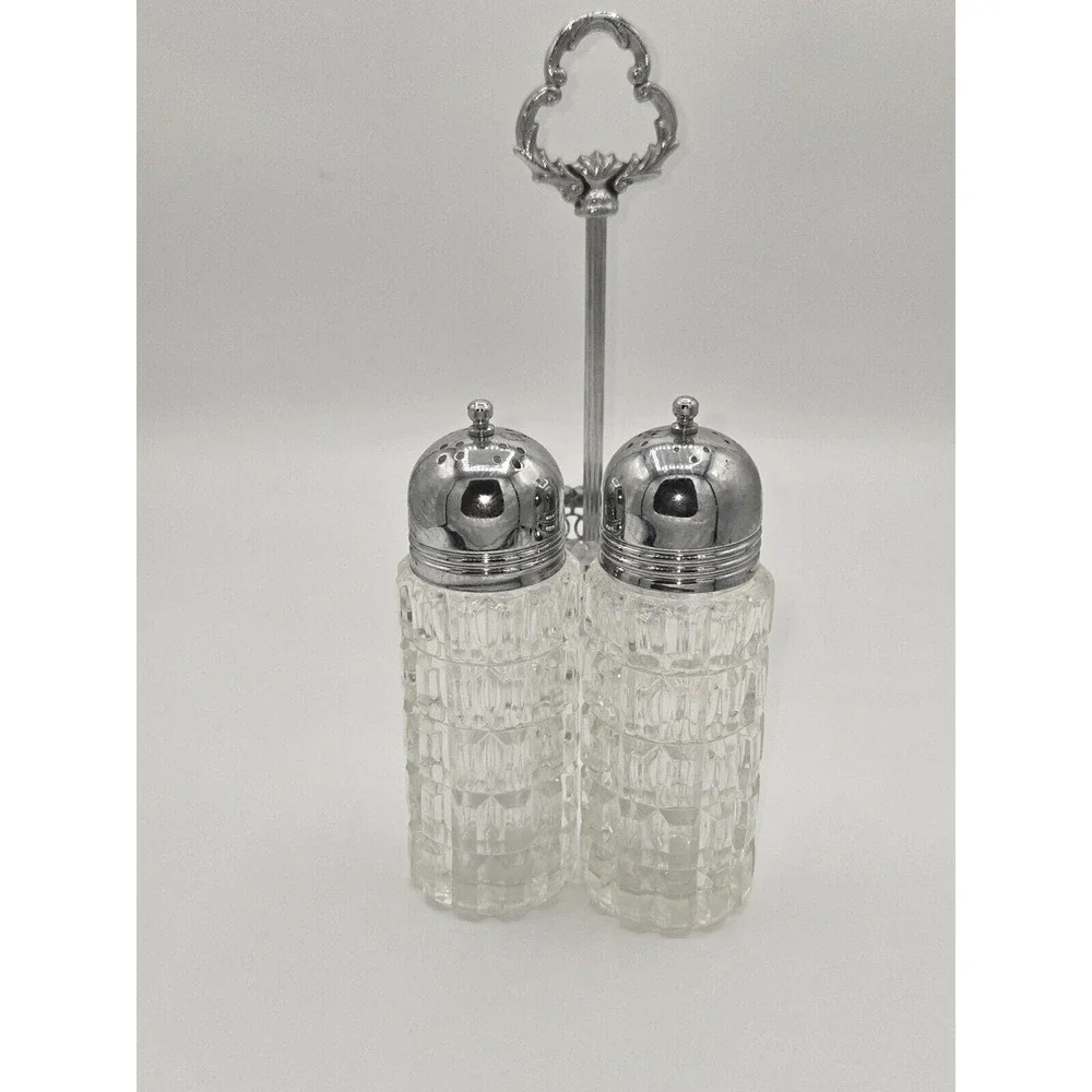 Vintage Chromium‎ Plate Salt & Pepper Shaker Set England